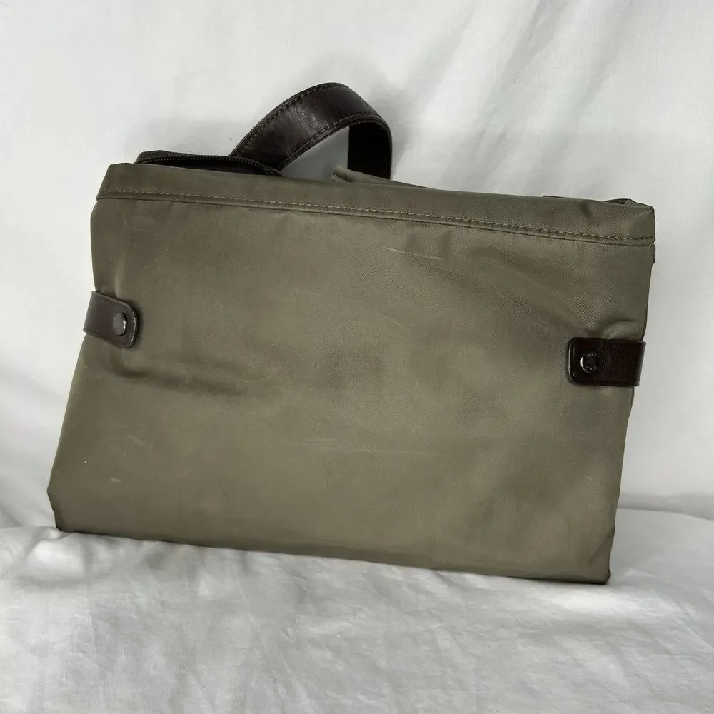 Tumi Pack-a-Way 100% Nylon Taupe Tote with Brown Leather Accents and Handles